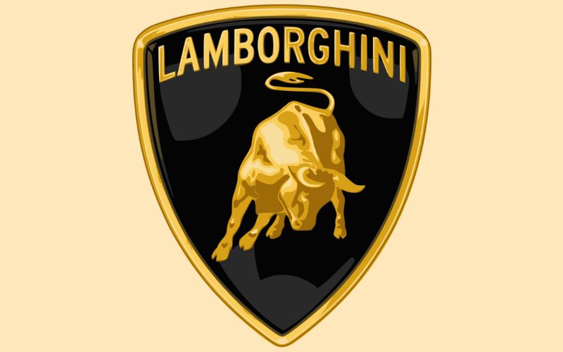 logo xe hơi lamborghini có biểu tượng chú bò dũng mãnh