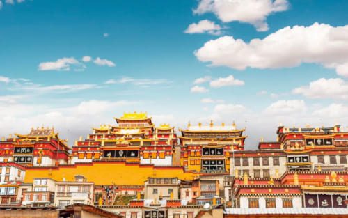 Cảnh tu viện Songzanlin Phật giáo Tây Tạng